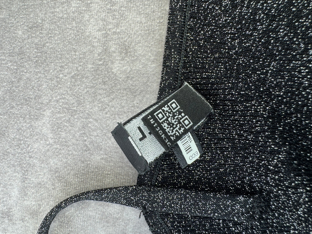 Chanel CC Crystal Logo Black Shimmery Camisole Tank FR 40