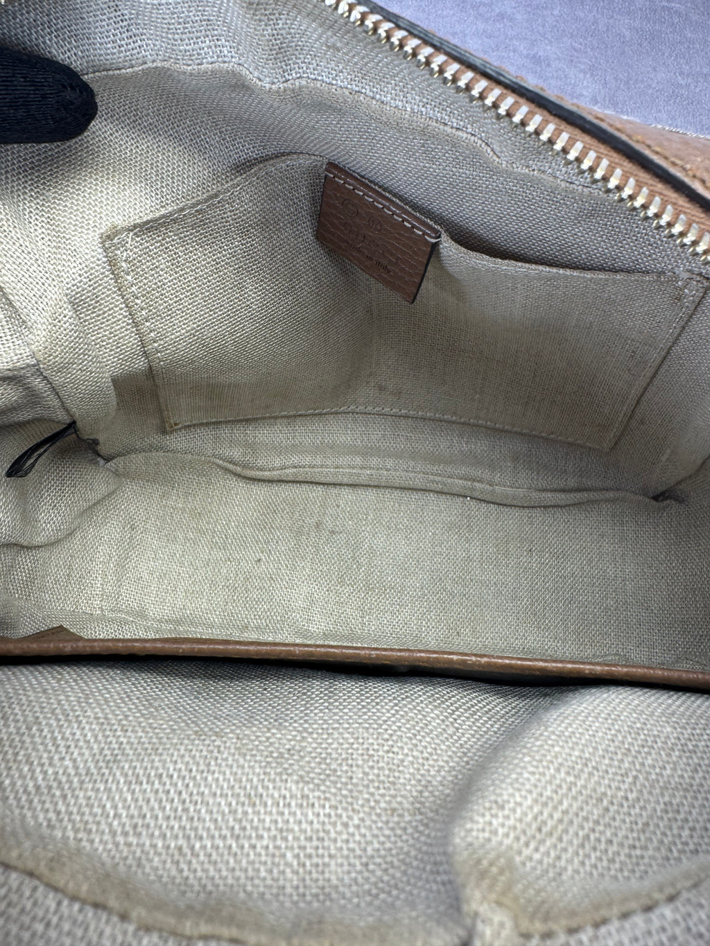 Gucci Khaki Monogram Bree Beige Tabacco Crossbody Bag