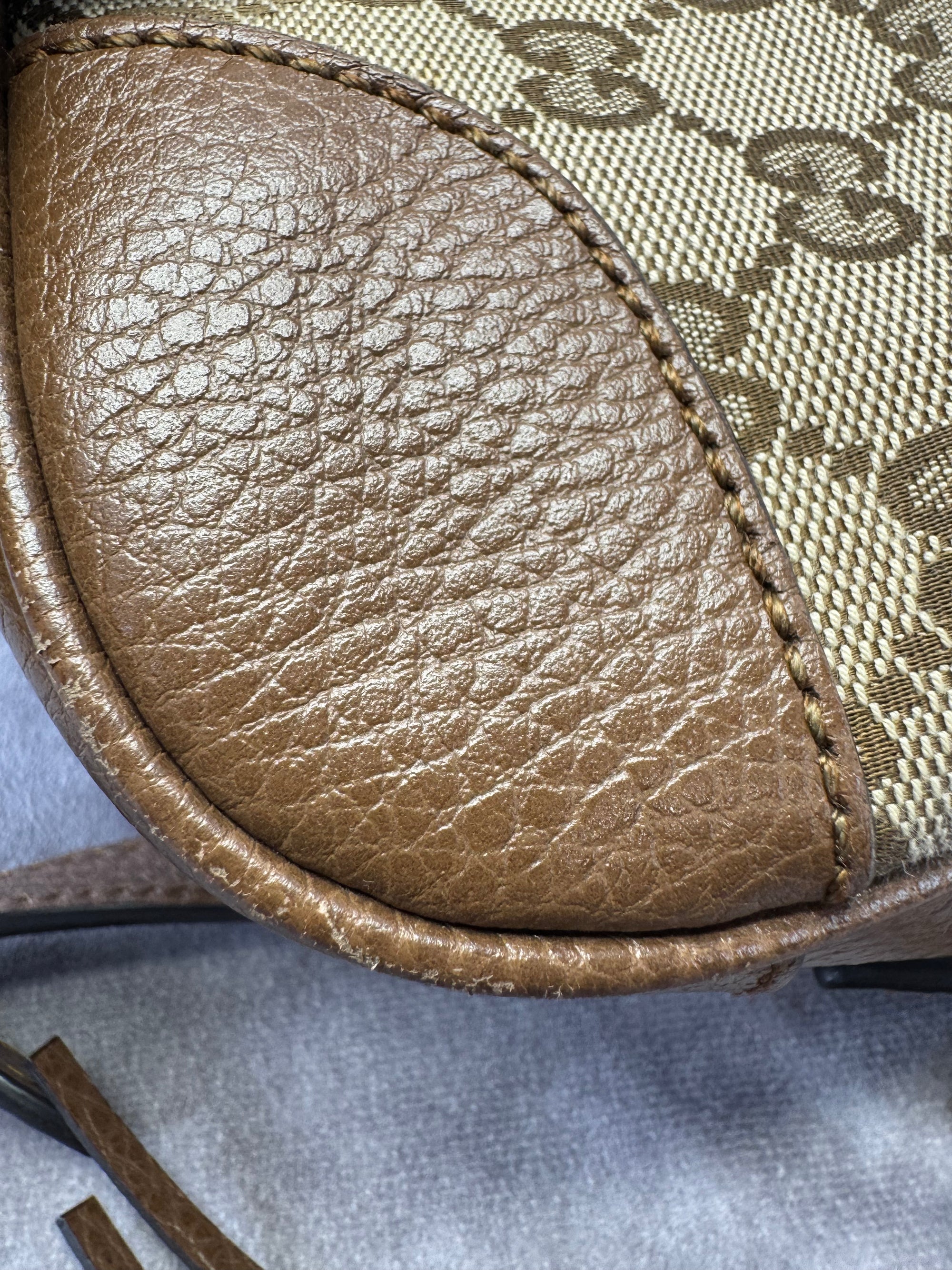 Gucci Khaki Monogram Bree Beige Tabacco Crossbody Bag