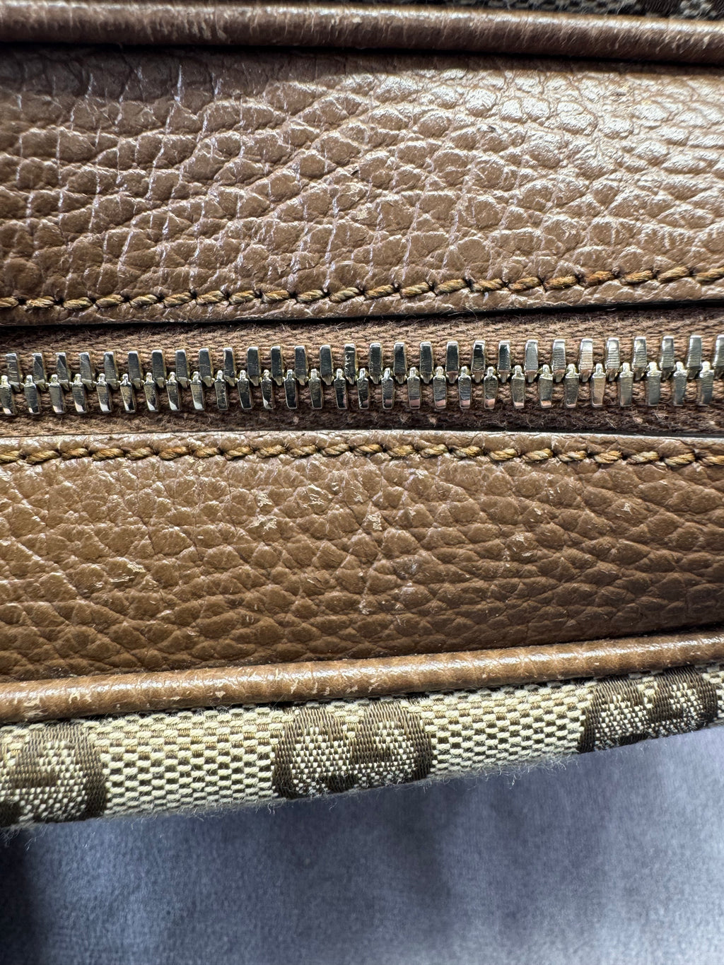 Gucci Khaki Monogram Bree Beige Tabacco Crossbody Bag