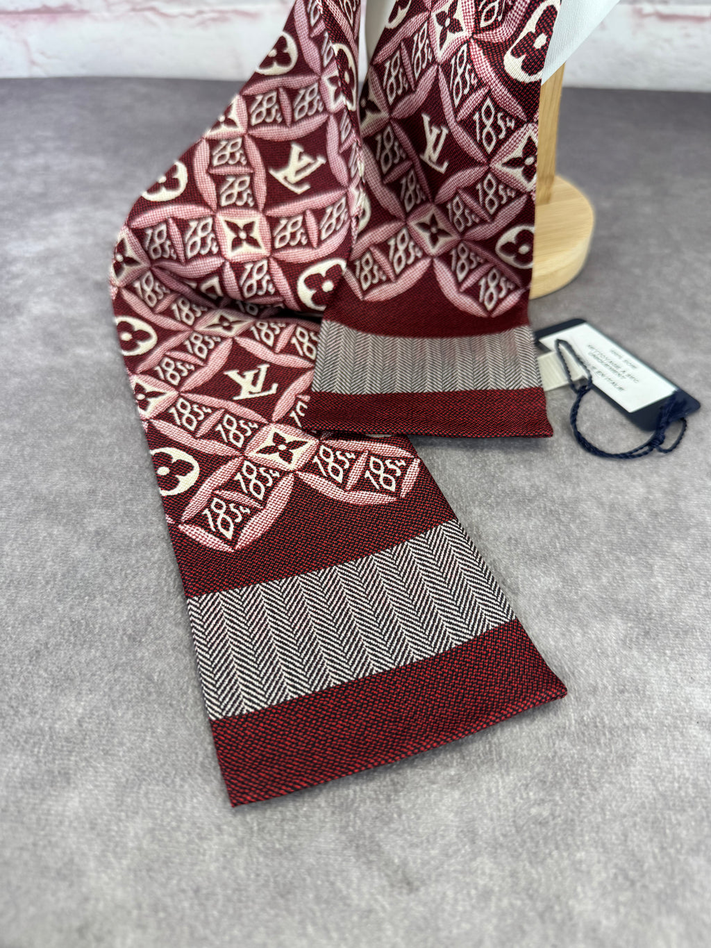 Louis Vuitton Since 1854 Burgundy Bandeau Scarf