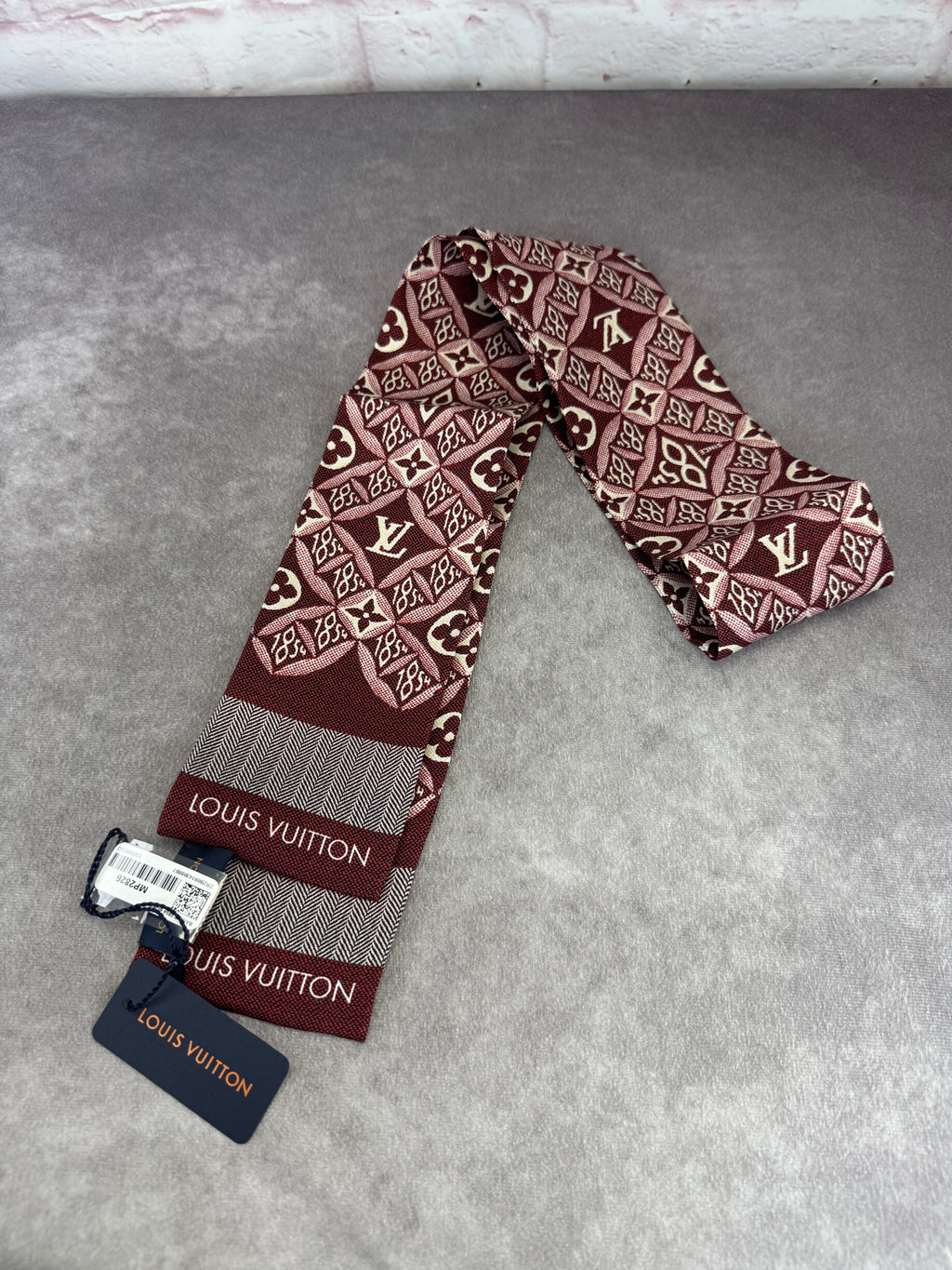 Louis Vuitton Since 1854 Burgundy Bandeau Scarf