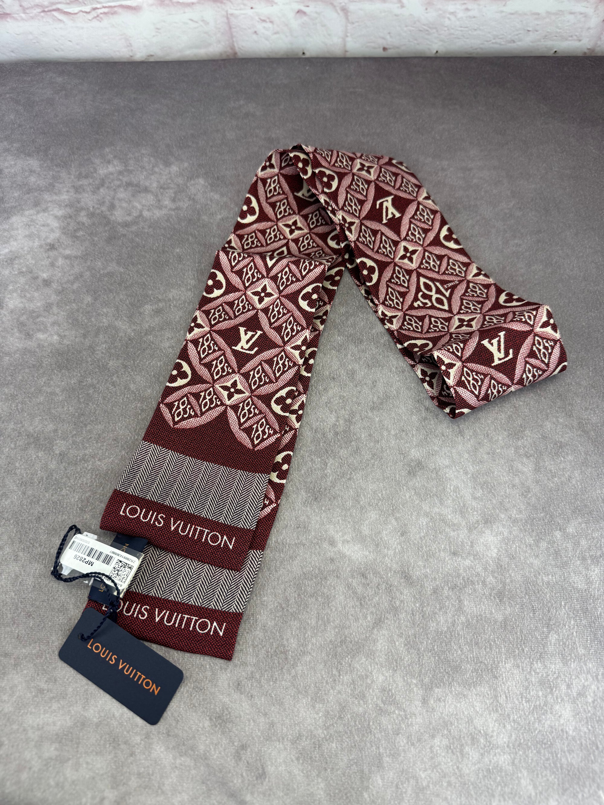Louis Vuitton Since 1854 Burgundy Bandeau Scarf