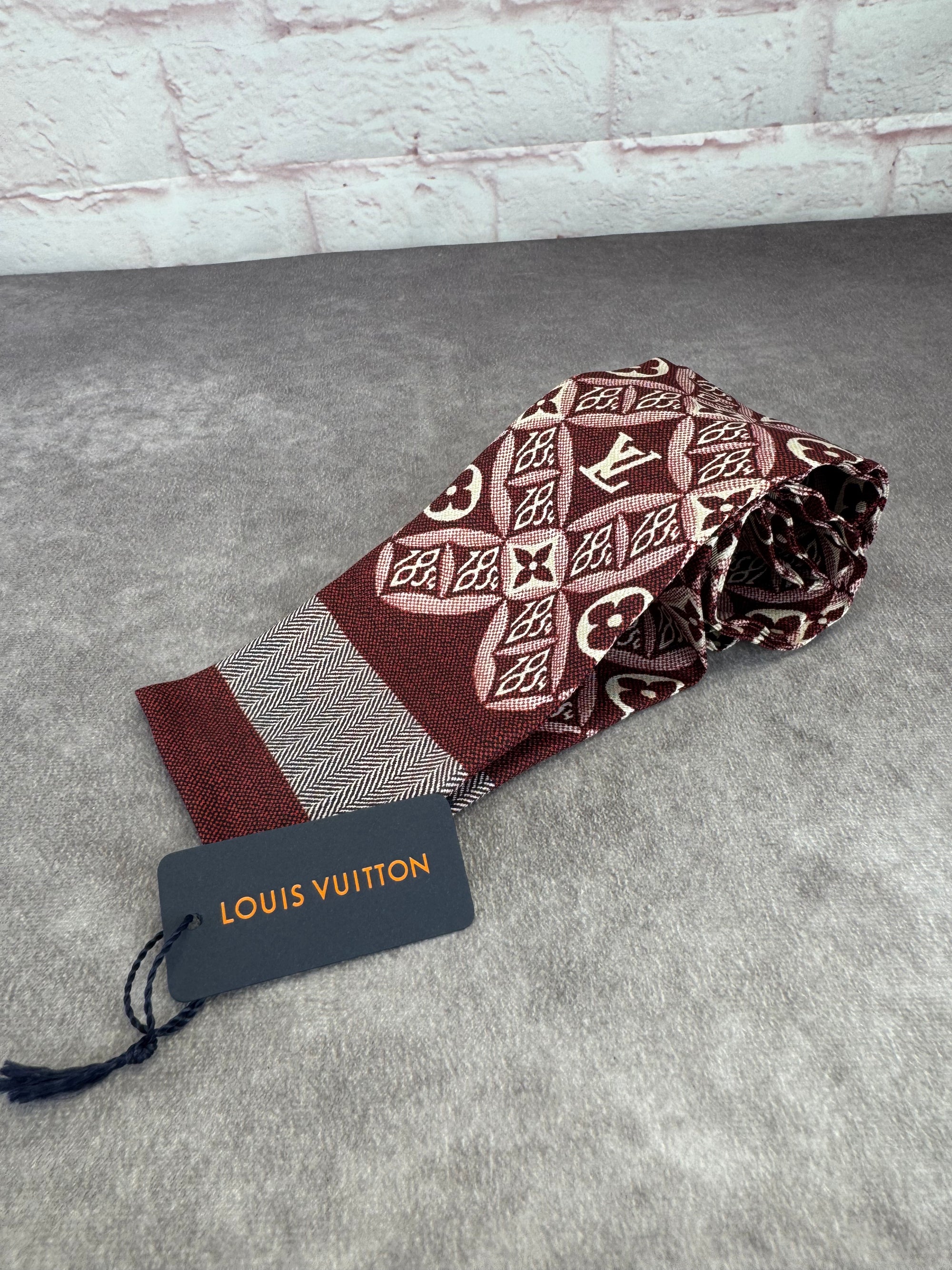 Louis Vuitton Since 1854 Burgundy Bandeau Scarf