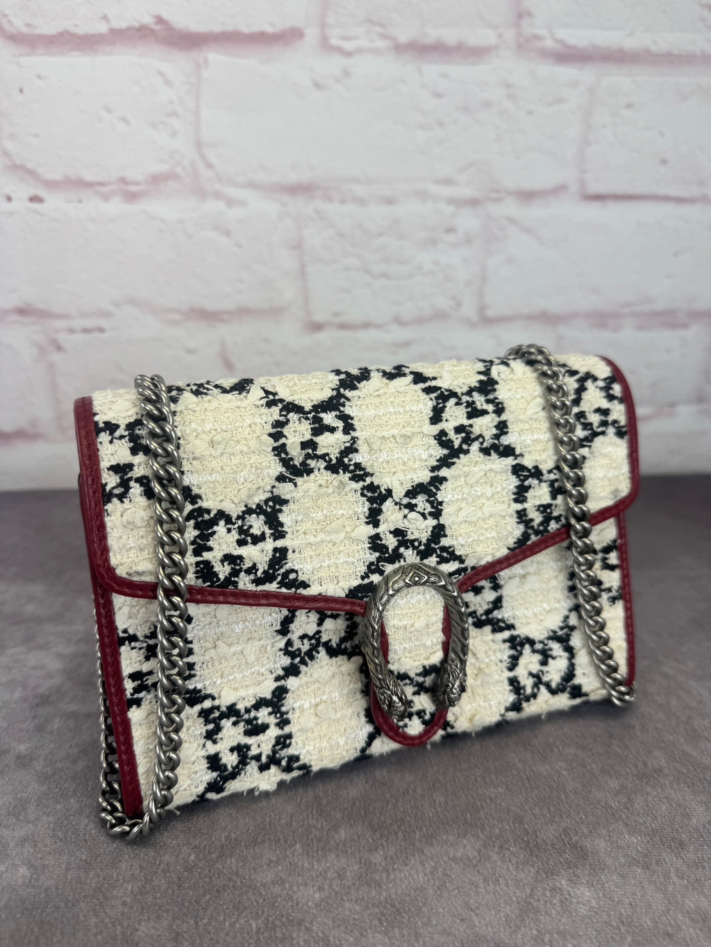 Gucci GG Tweed Dionysus Flap Chain Bag