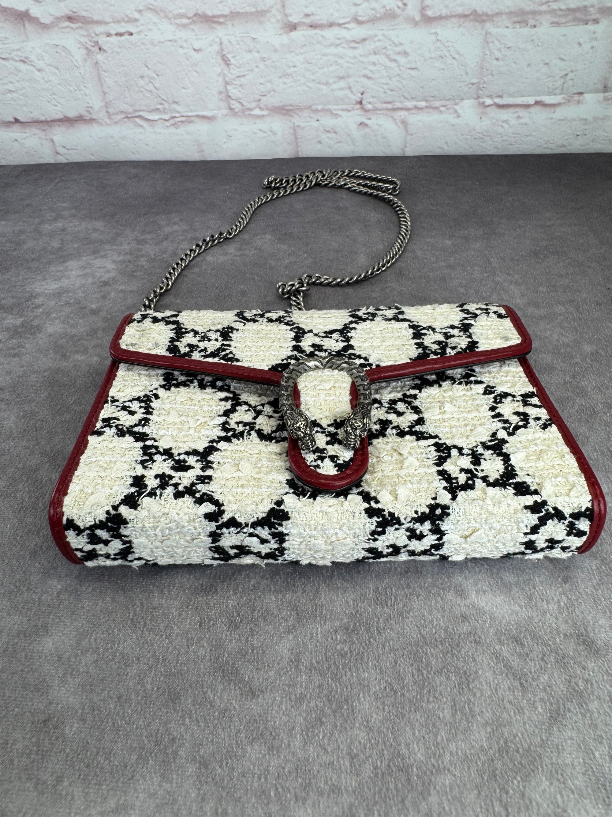 Gucci GG Tweed Dionysus Flap Chain Bag