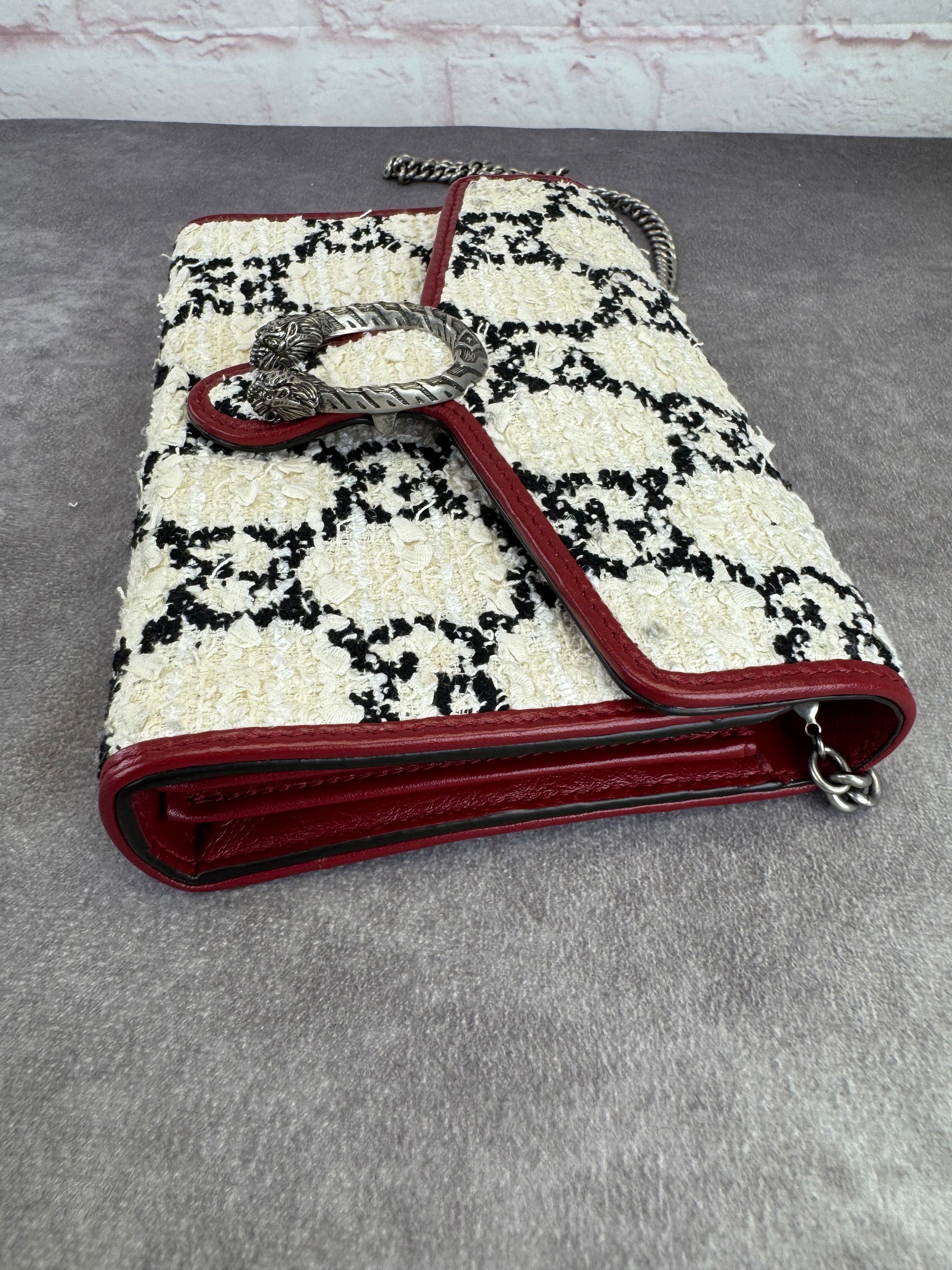 Gucci GG Tweed Dionysus Flap Chain Bag