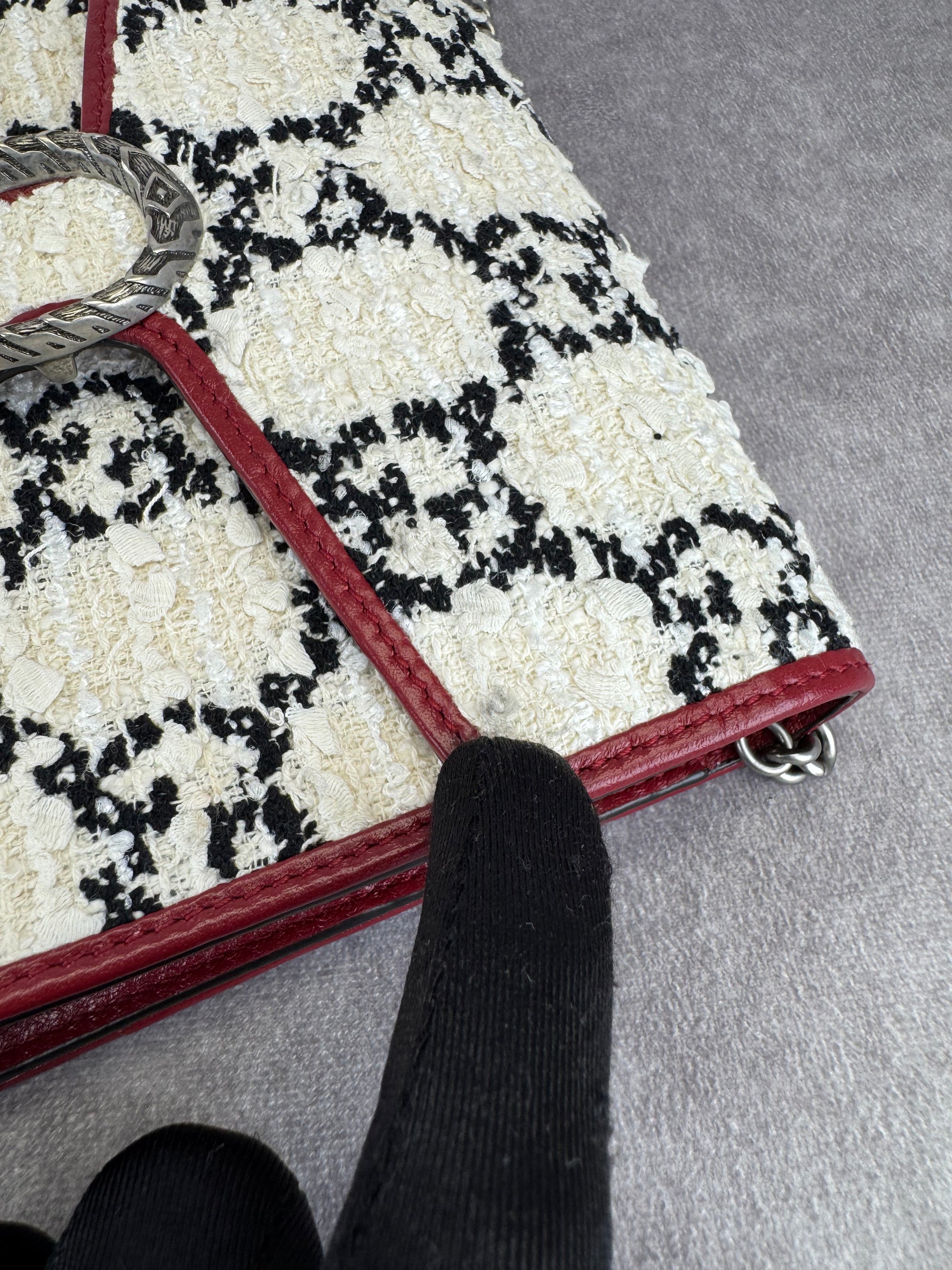 Gucci GG Tweed Dionysus Flap Chain Bag