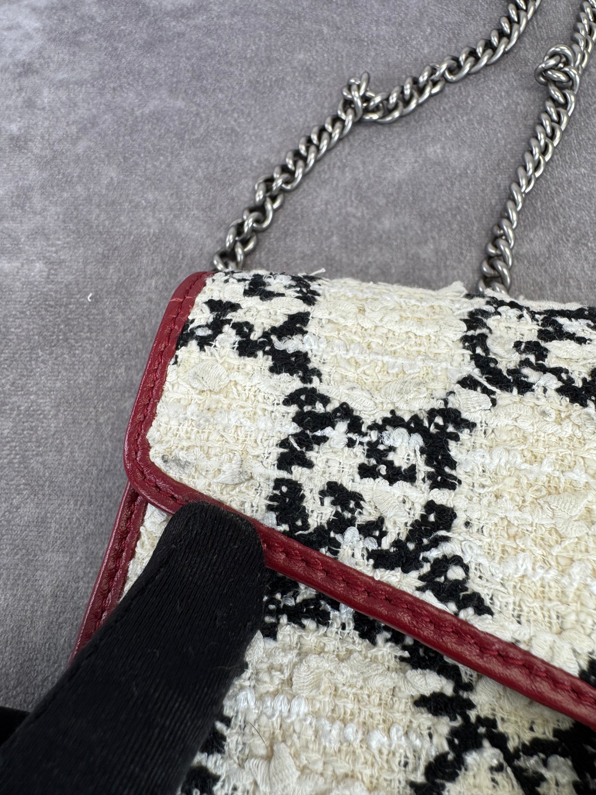 Gucci GG Tweed Dionysus Flap Chain Bag