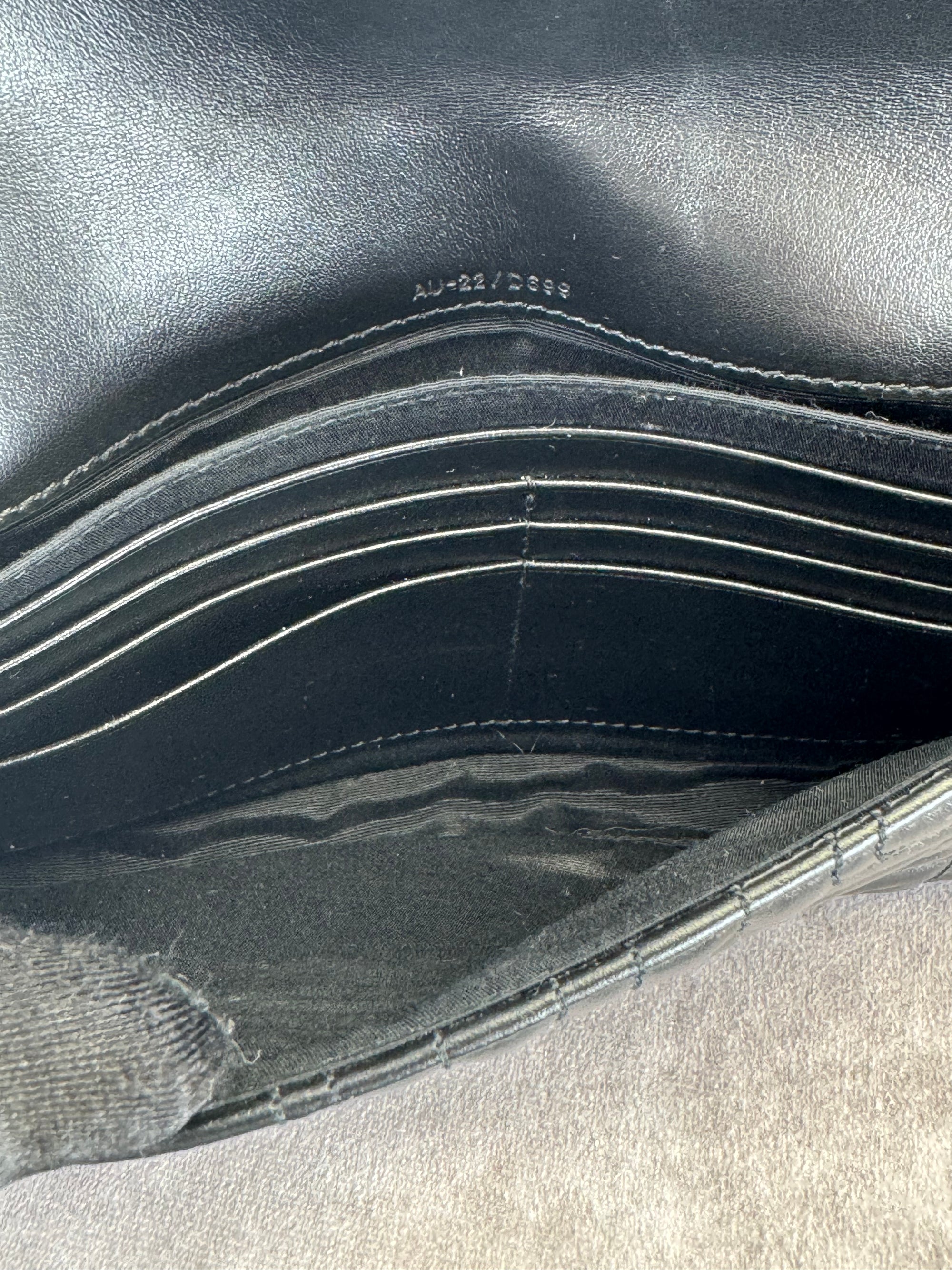 Salvatore Ferragamo Mufasa Gancini Black Quilted Leather Chain Bag