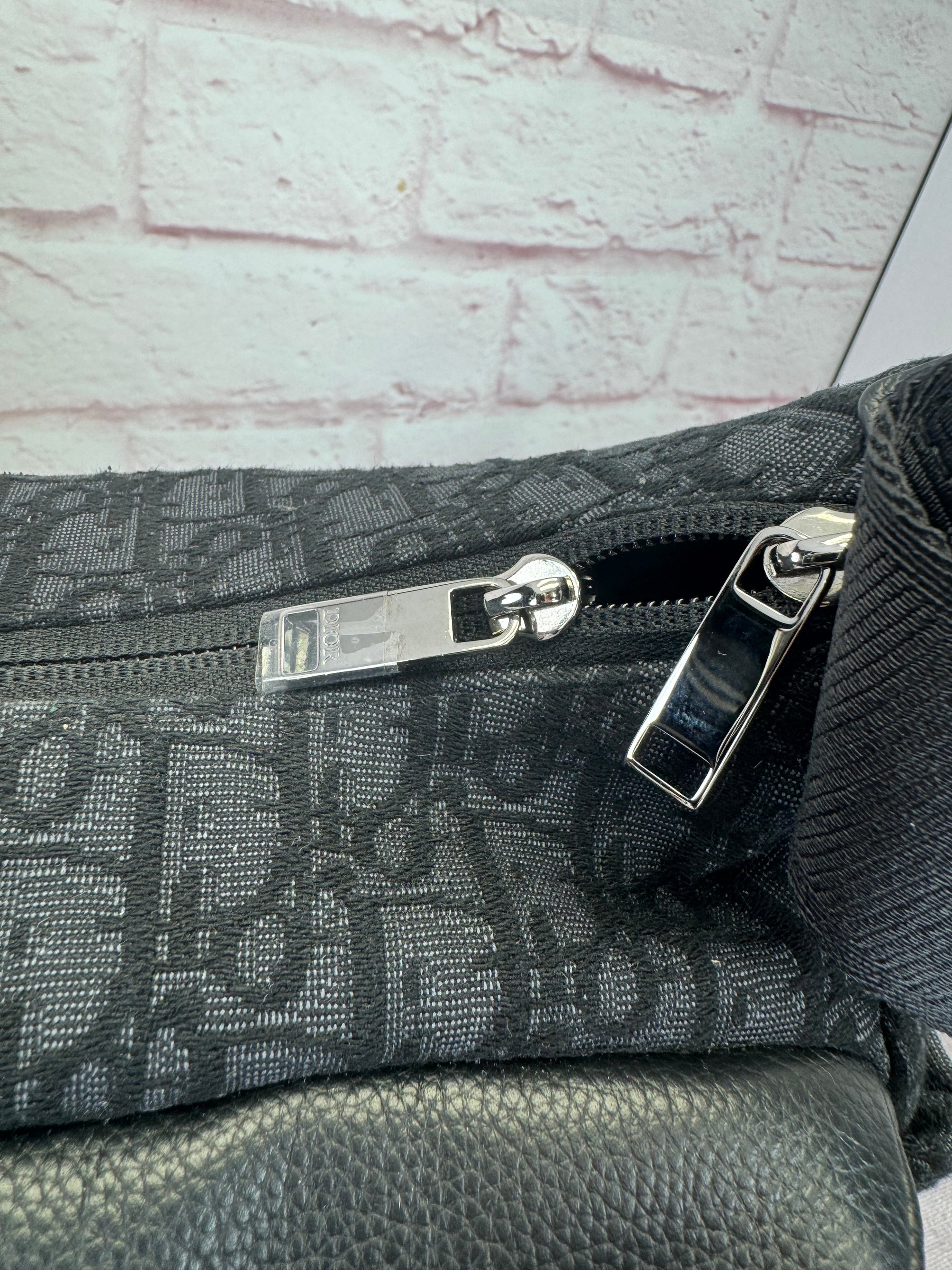 Christian Dior Oblique Black Jacquard Medium Rider Soft Hobo