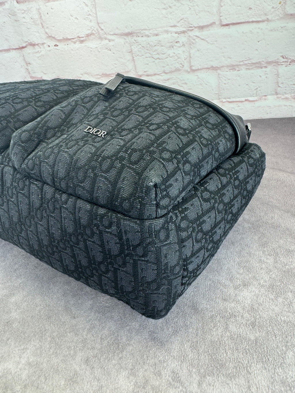 Christian Dior Oblique Black Jacquard Medium Rider Soft Hobo