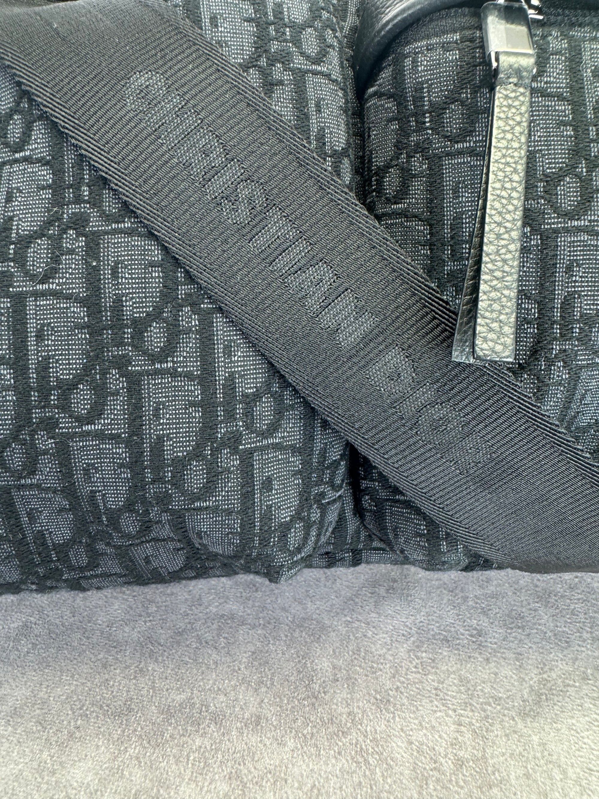 Christian Dior Oblique Black Jacquard Medium Rider Soft Hobo