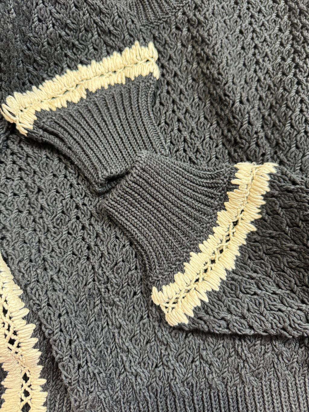 Chanel '22 Resort Silk Cotton Cropped Crochet Sweater 34