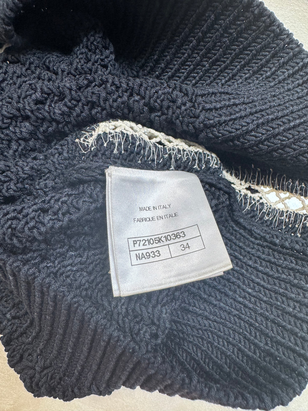 Chanel '22 Resort Silk Cotton Cropped Crochet Sweater 34