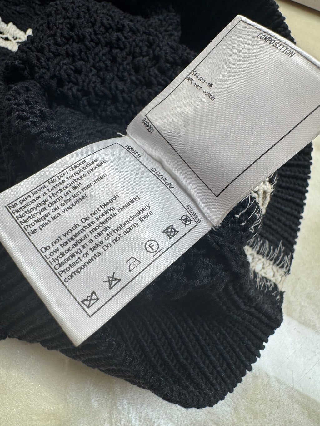 Chanel '22 Resort Silk Cotton Cropped Crochet Sweater 34