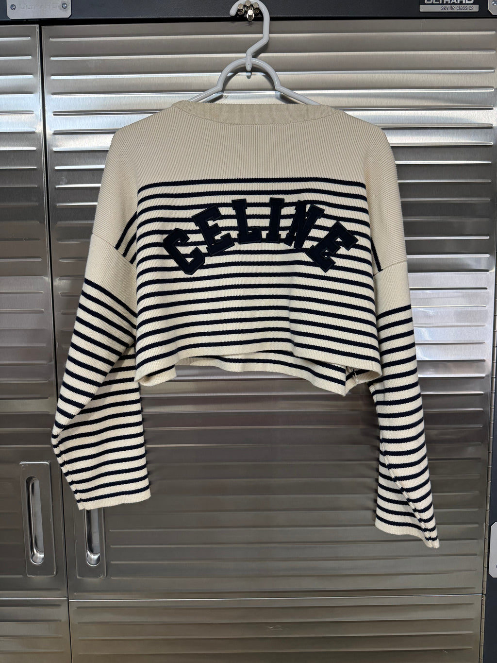 Celine Nautical Stripe Cropped Sweater XS