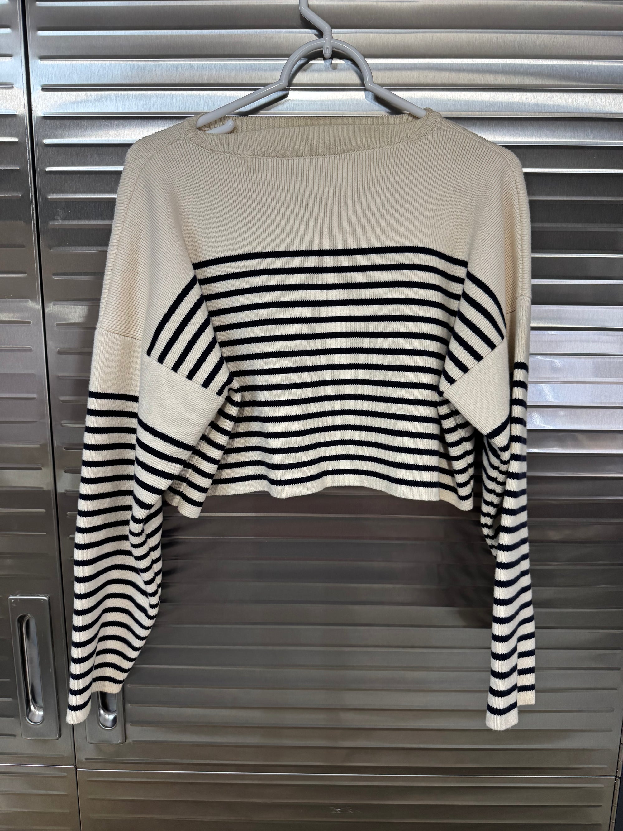 Celine Nautical Stripe Cropped Sweater XS