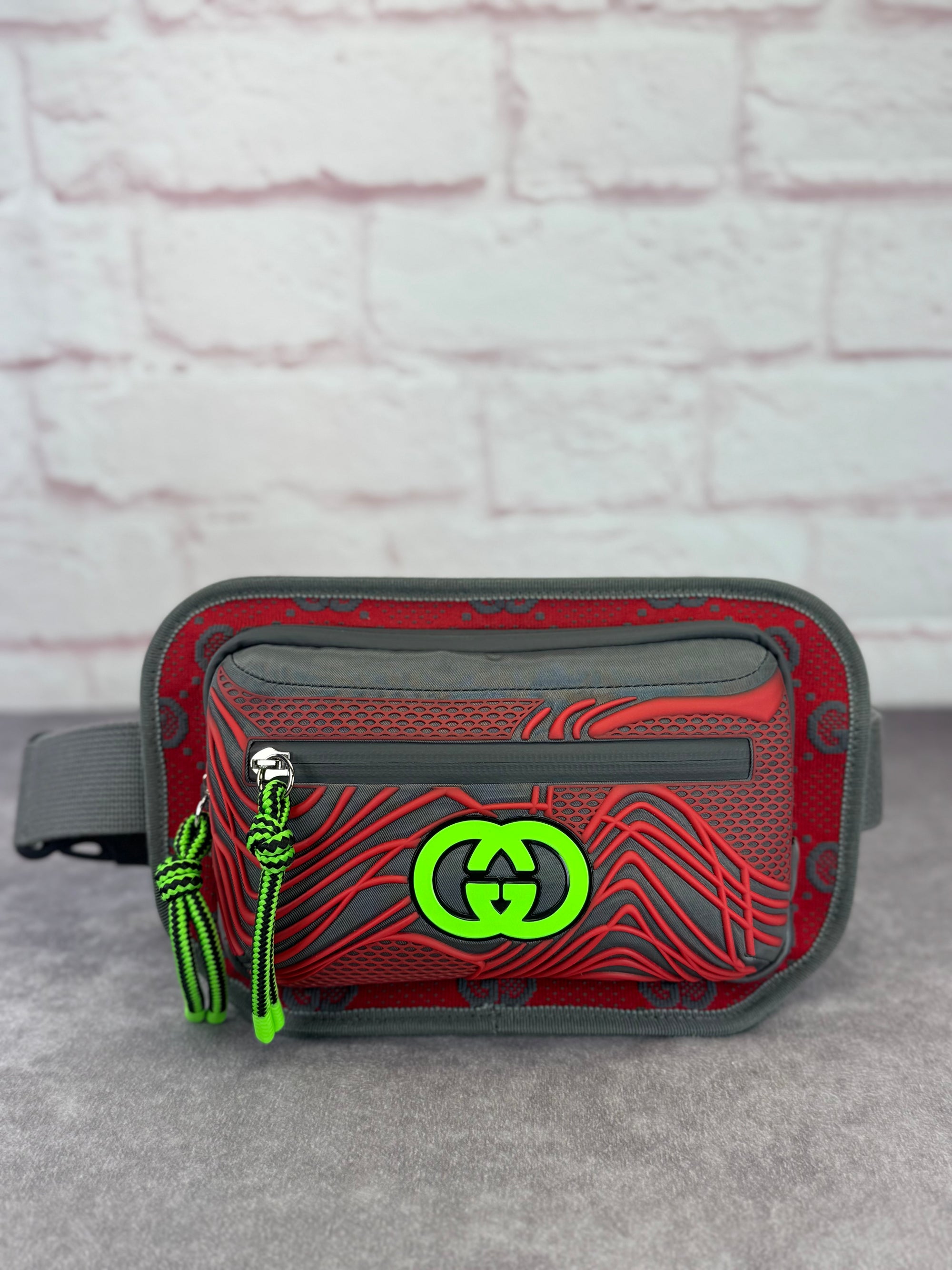 Gucci Graphic Red and Gray Men's Bum Bag