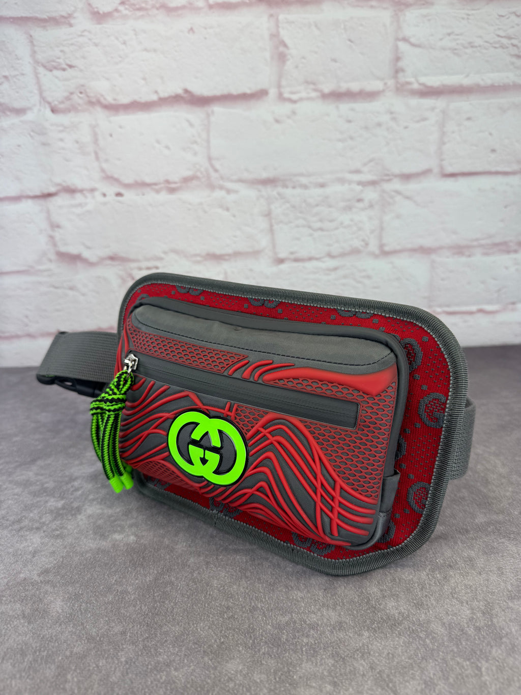 Gucci Graphic Red and Gray Men's Bum Bag