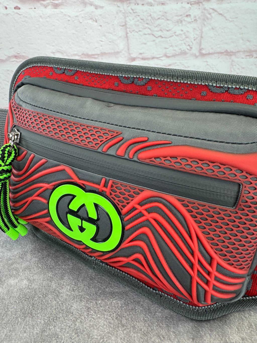 Gucci Graphic Red and Gray Men's Bum Bag