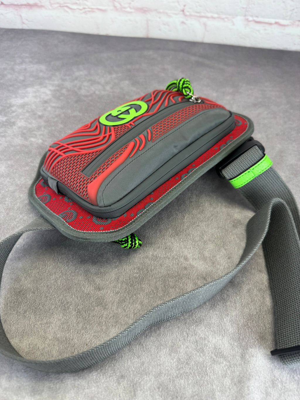 Gucci Graphic Red and Gray Men's Bum Bag