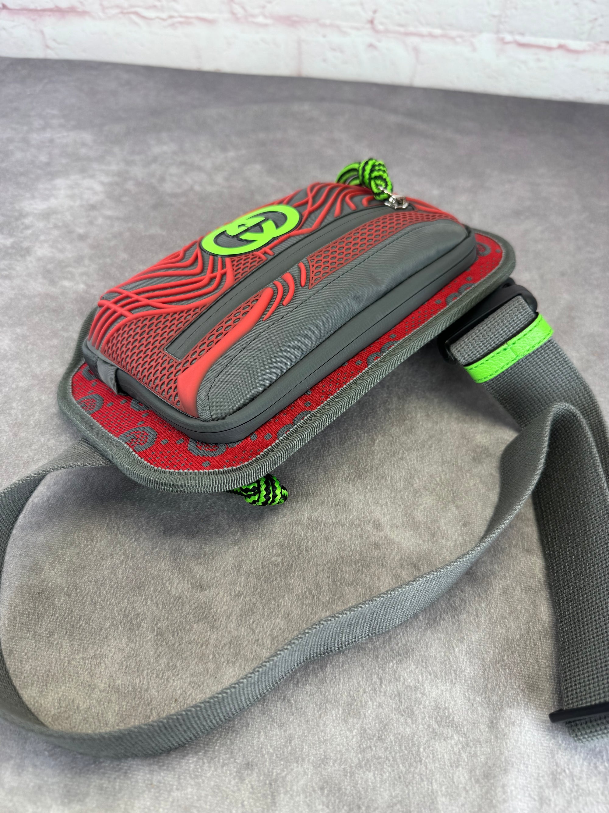 Gucci Graphic Red and Gray Men's Bum Bag