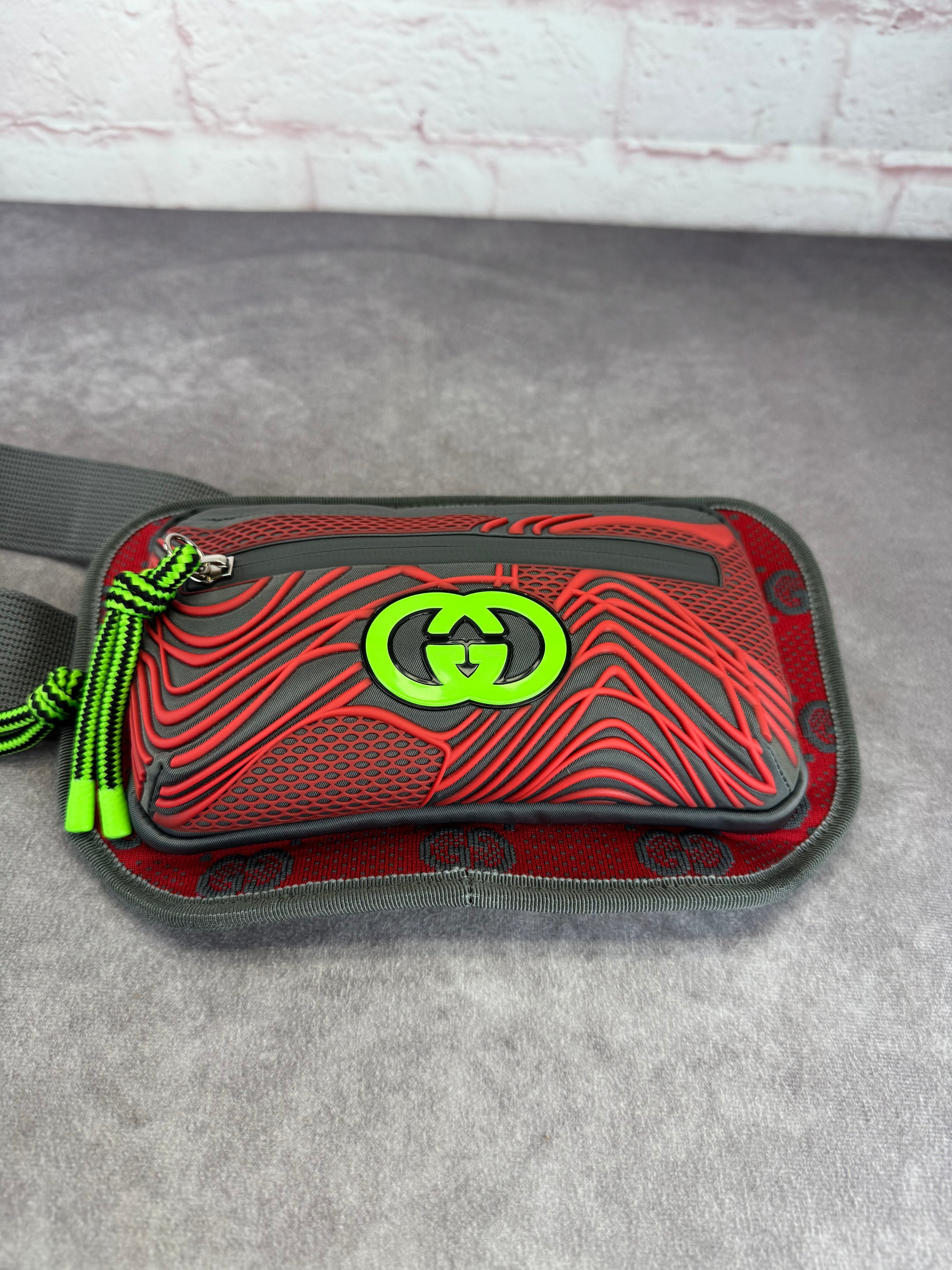 Gucci Graphic Red and Gray Men's Bum Bag