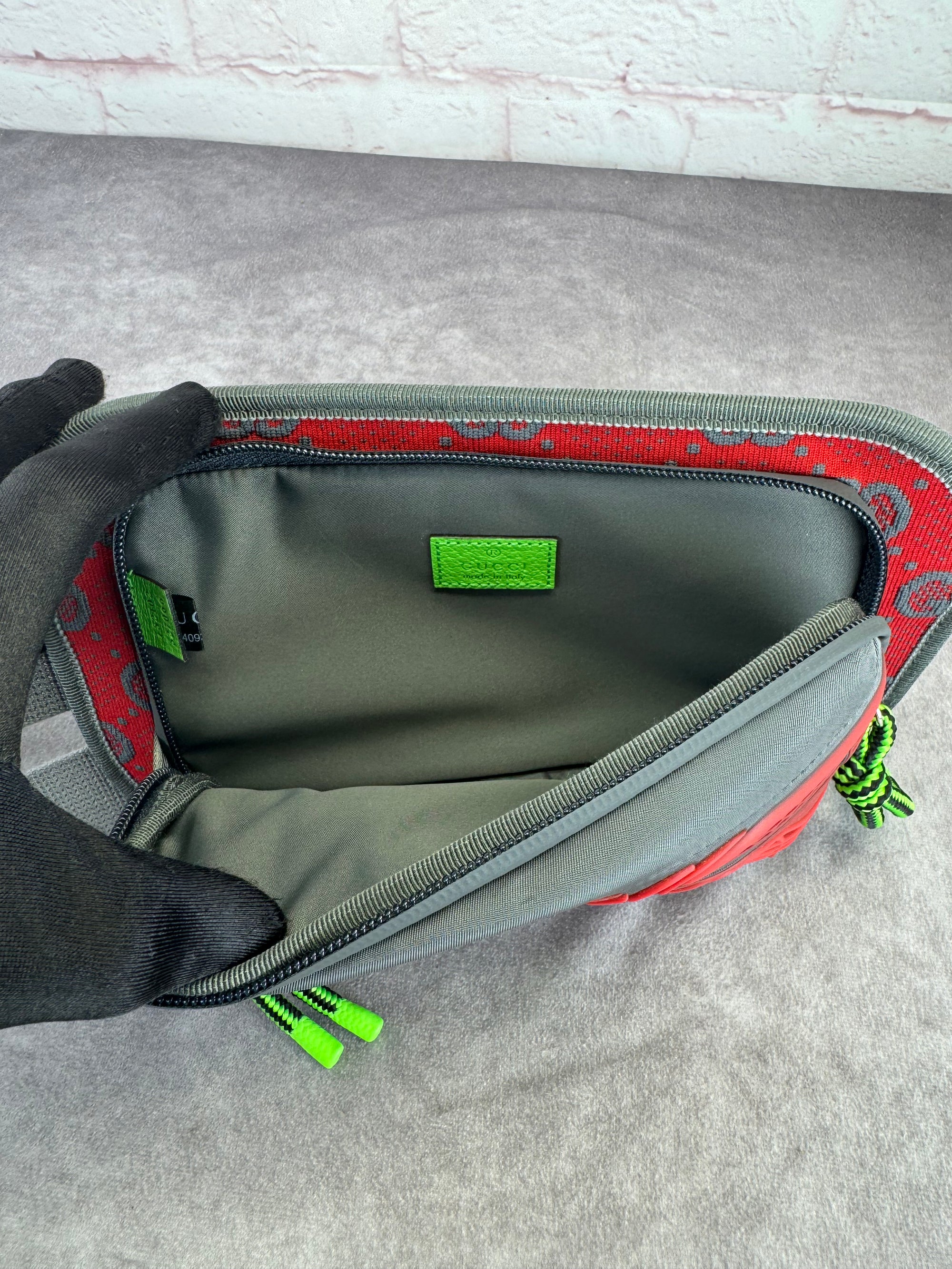 Gucci Graphic Red and Gray Men's Bum Bag