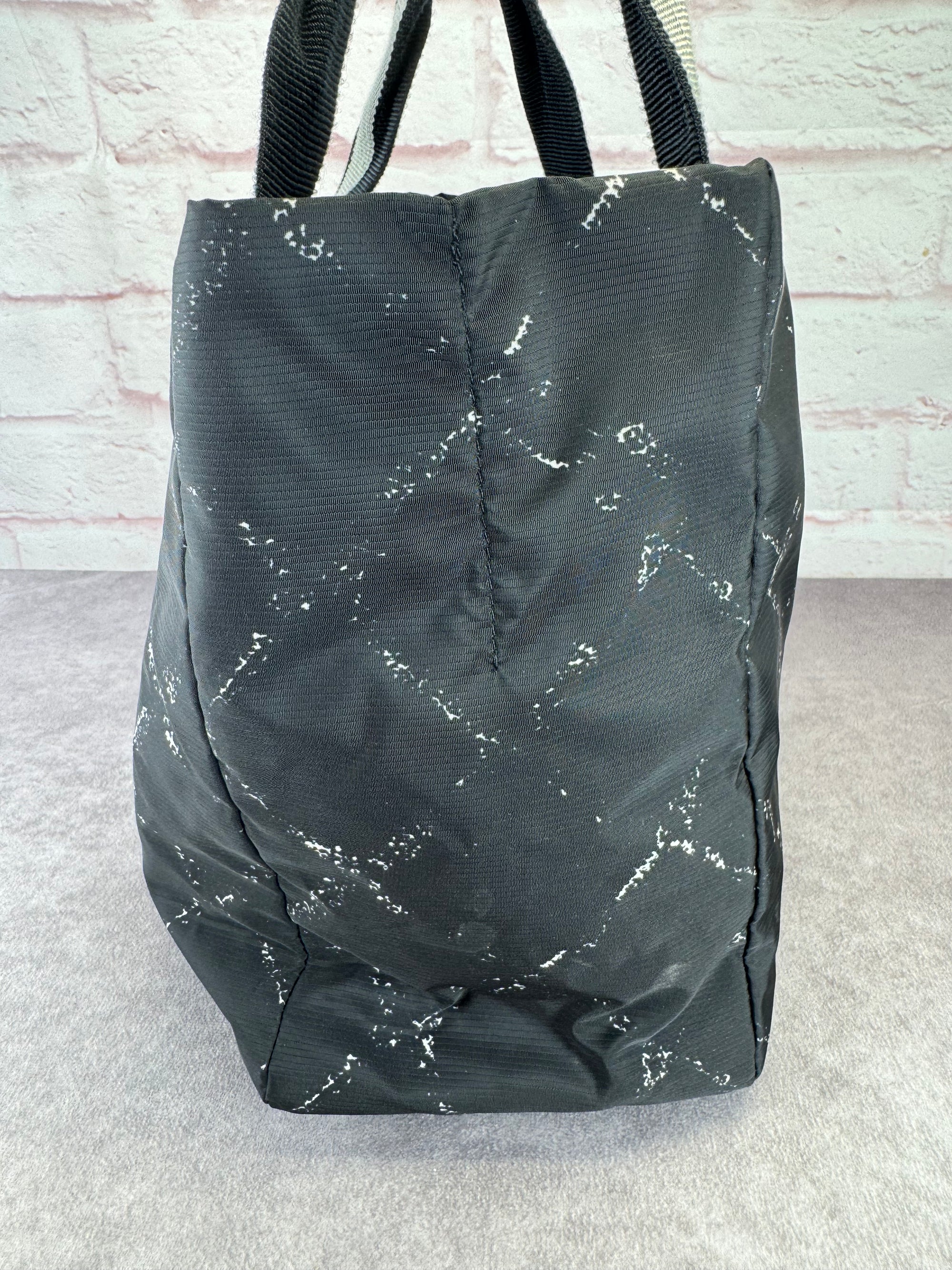 Chanel Travel Ligne Black Plaid Nylon Tote with Pouch