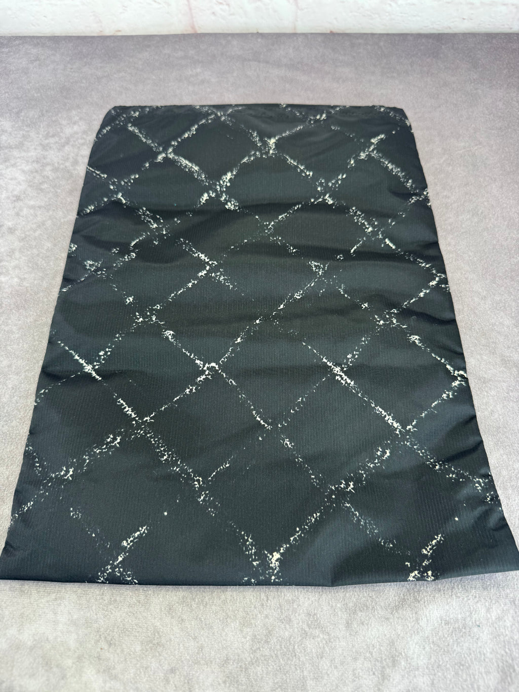 Chanel Travel Ligne Black Plaid Nylon Tote with Pouch