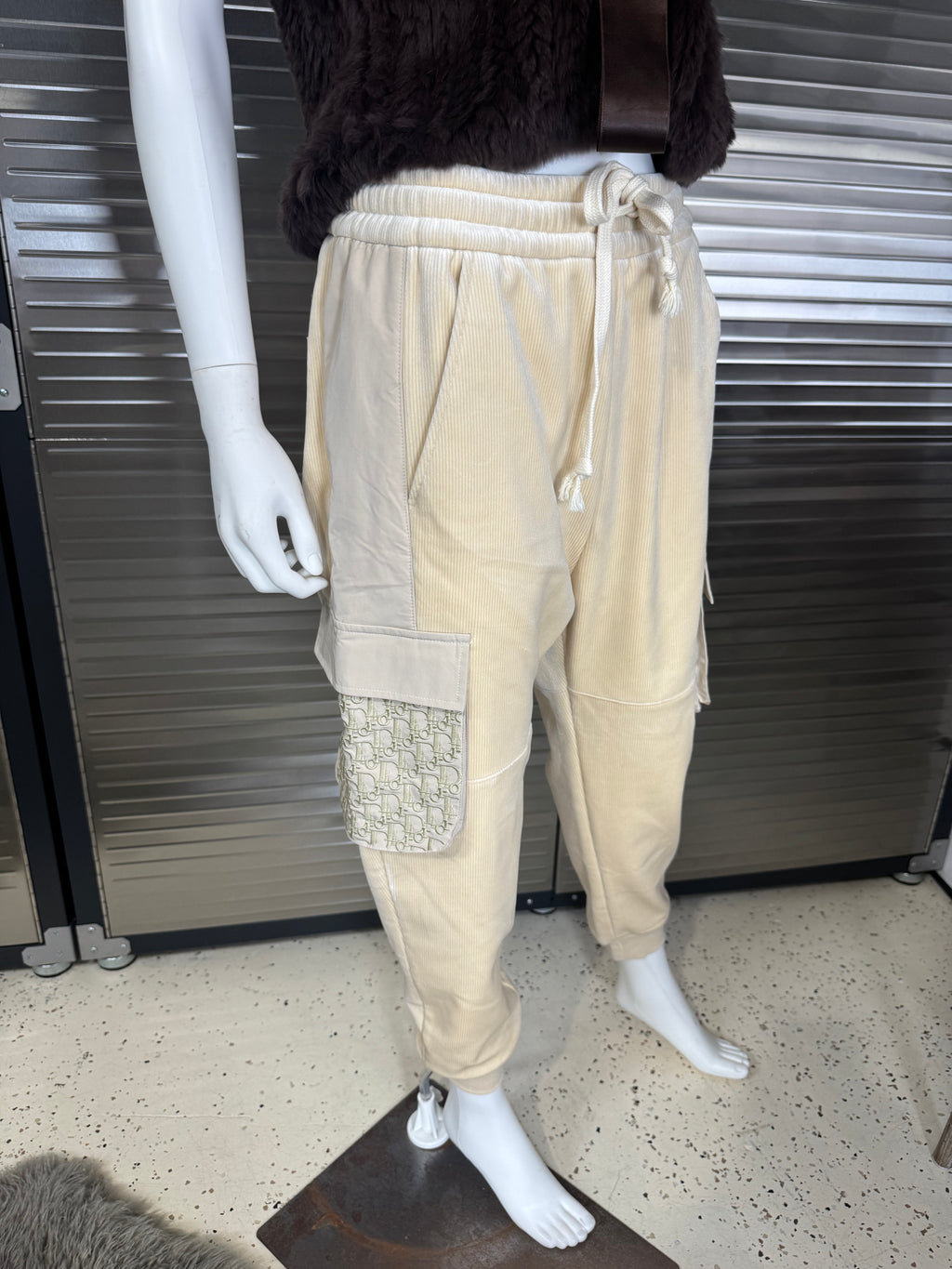 Christian Dior Soft Oblique Tan Joggers Large