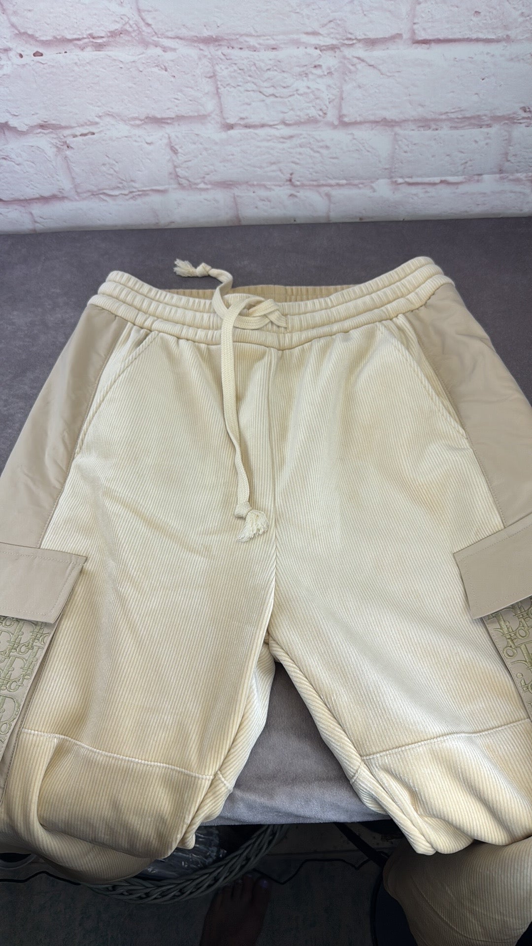 Christian Dior Soft Oblique Tan Joggers Large