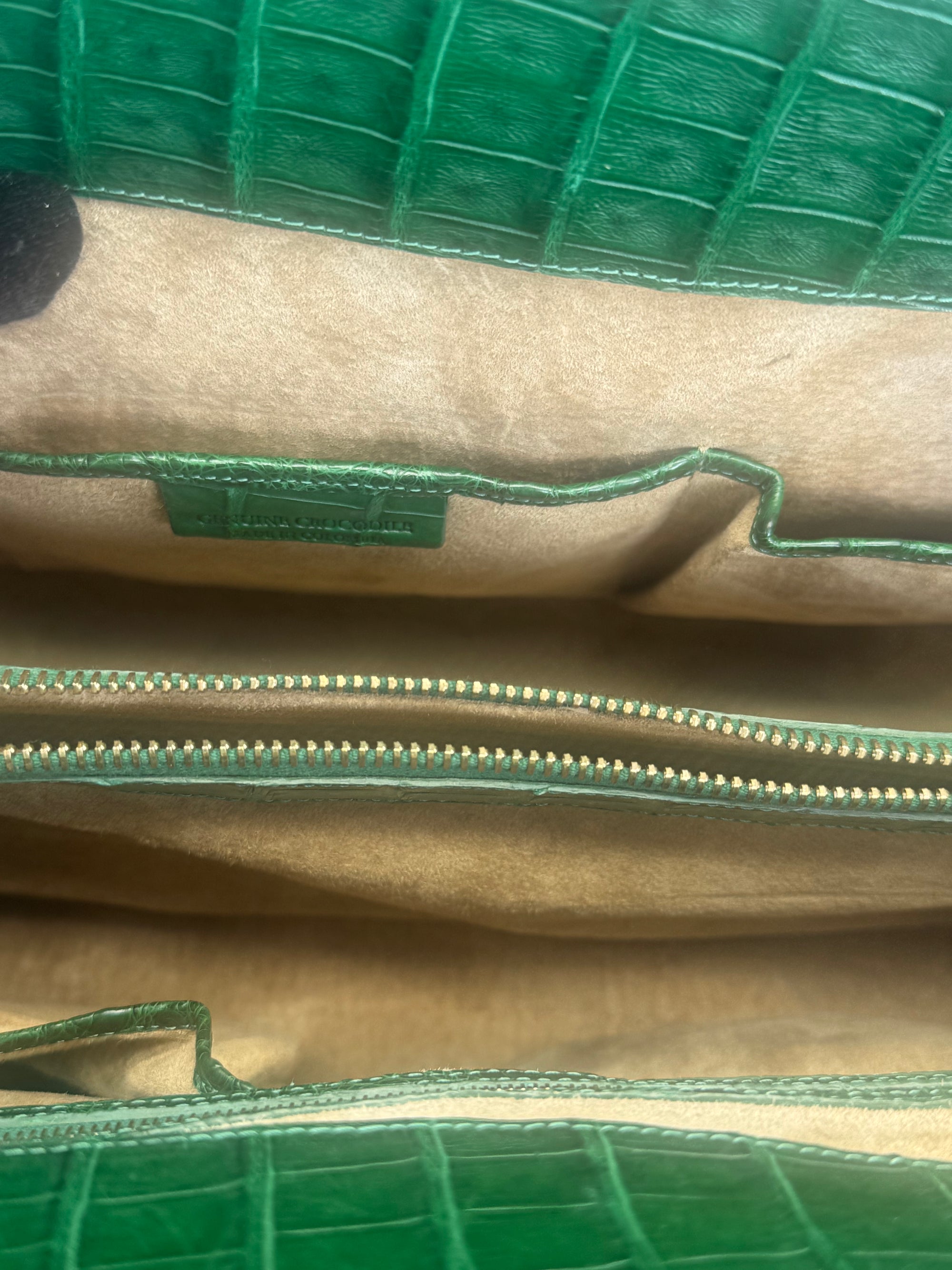 Nancy Gonzalez Kelly Green Crocodile Top Handle Bag