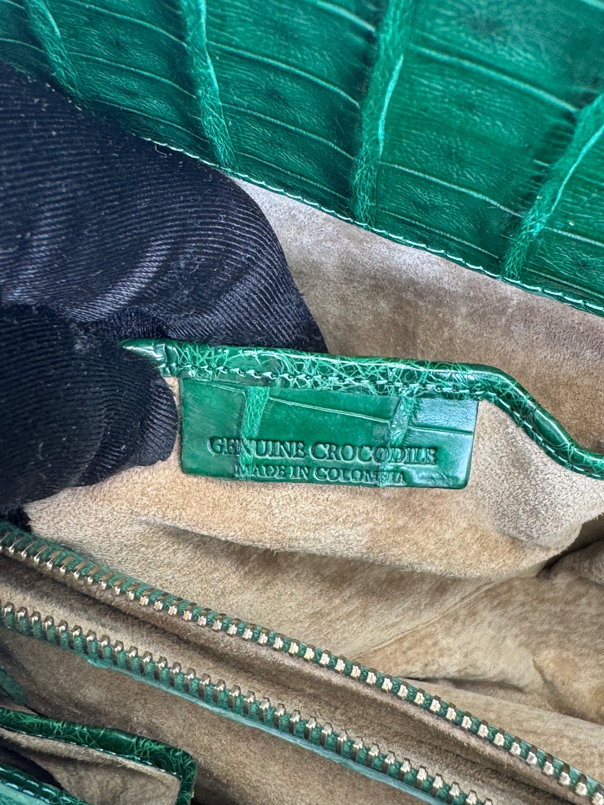 Nancy Gonzalez Kelly Green Crocodile Top Handle Bag