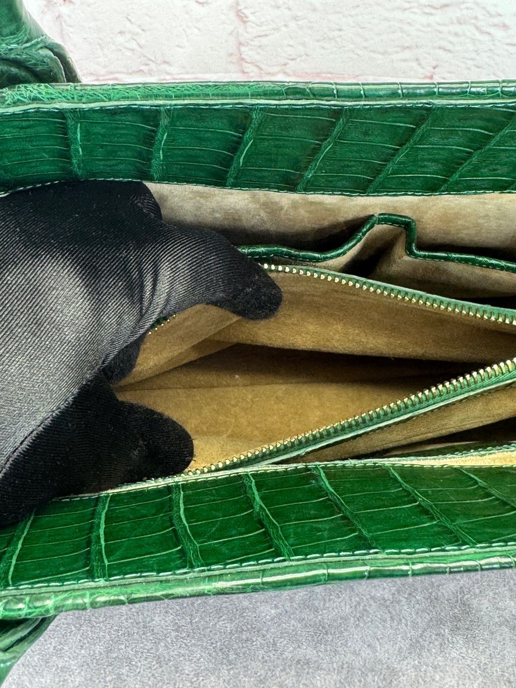 Nancy Gonzalez Kelly Green Crocodile Top Handle Bag