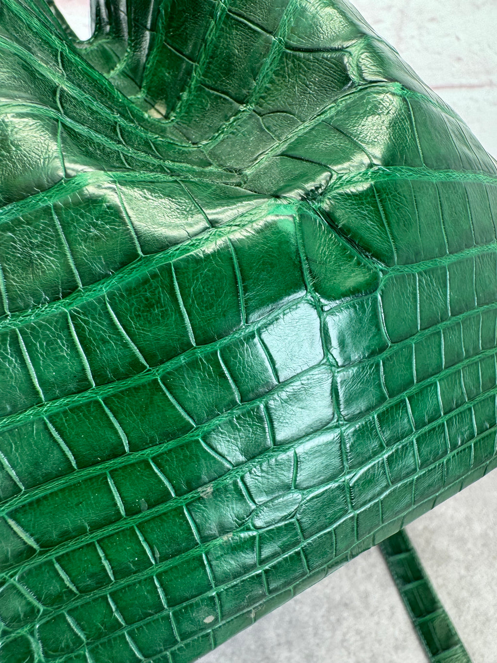 Nancy Gonzalez Kelly Green Crocodile Top Handle Bag