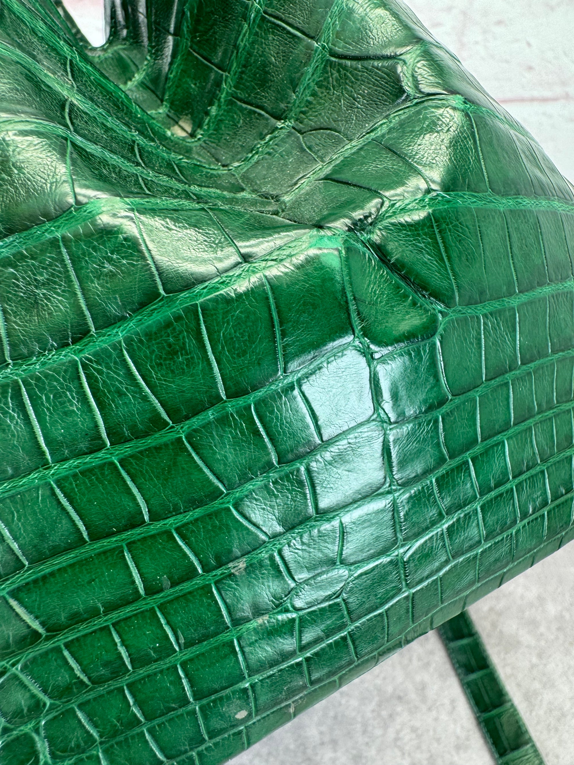 Nancy Gonzalez Kelly Green Crocodile Top Handle Bag