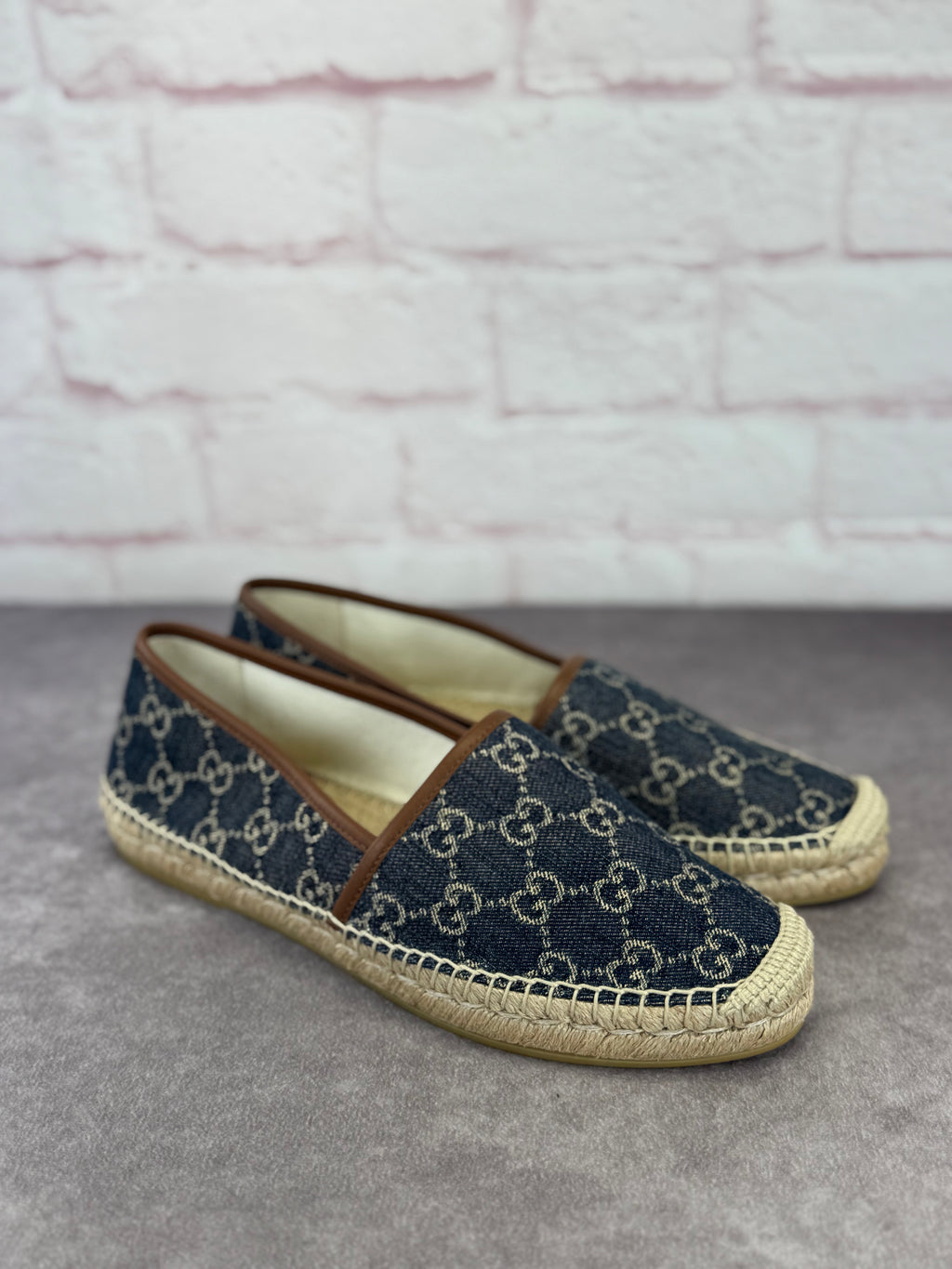 Gucci Denim Monogram GG Espadrilles 42