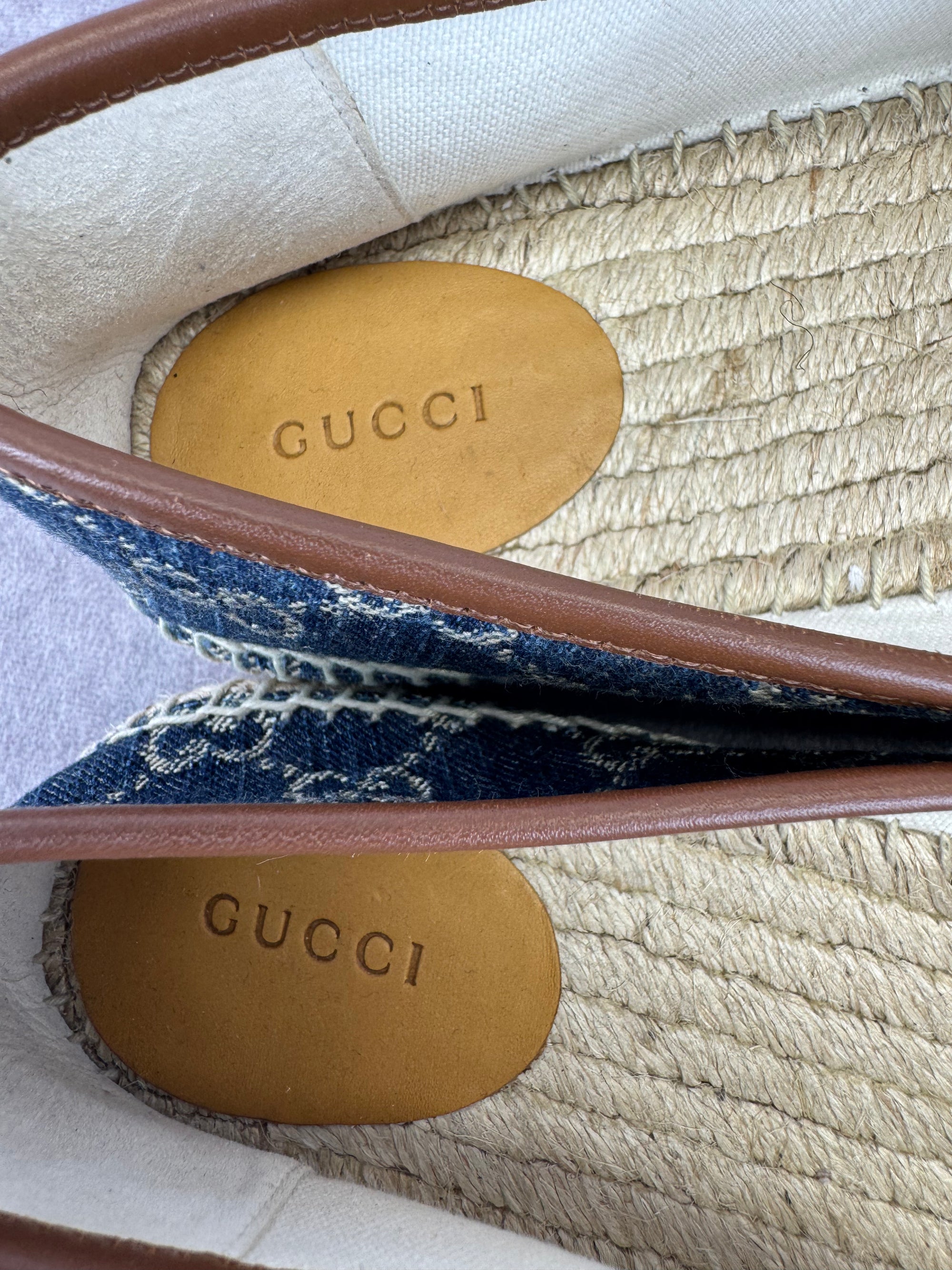 Gucci Denim Monogram GG Espadrilles 42
