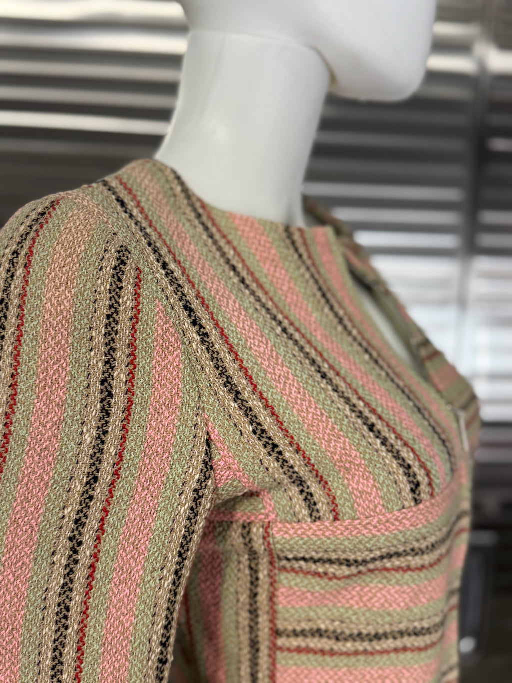 Chanel Wool Fringe Tweed Zip Up Blazer 36 FR