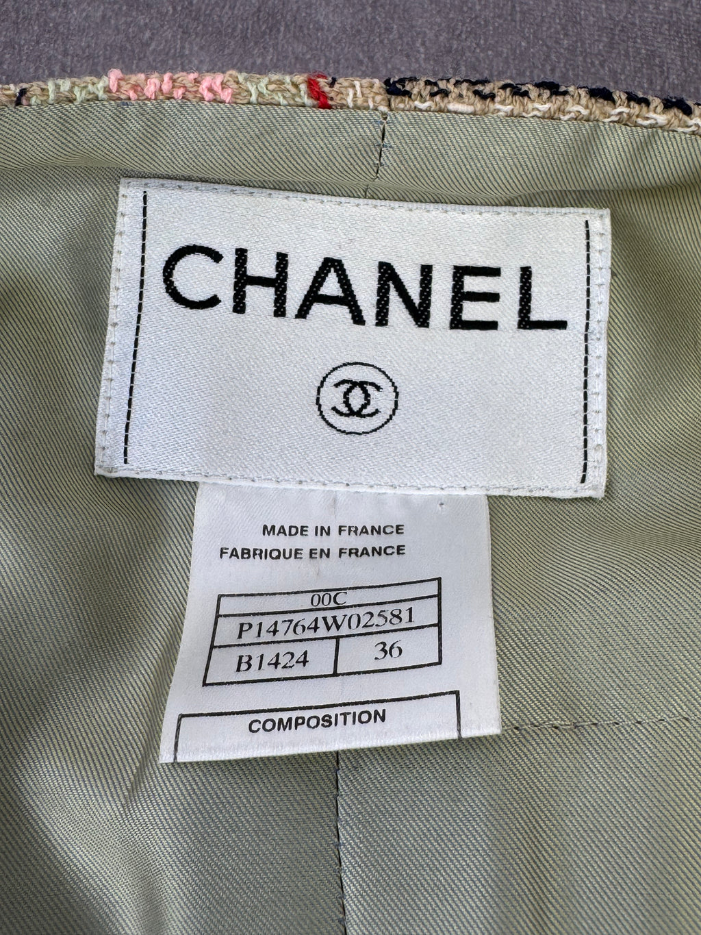 Chanel Wool Fringe Tweed Zip Up Blazer 36 FR