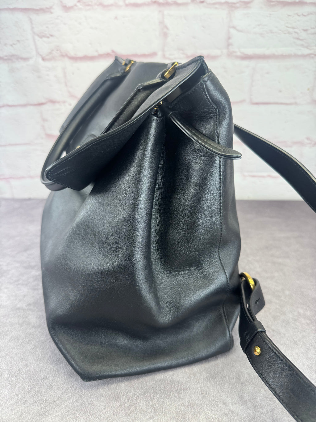 Salvatore Ferragamo Trifolio Black Leather Medium Backpack