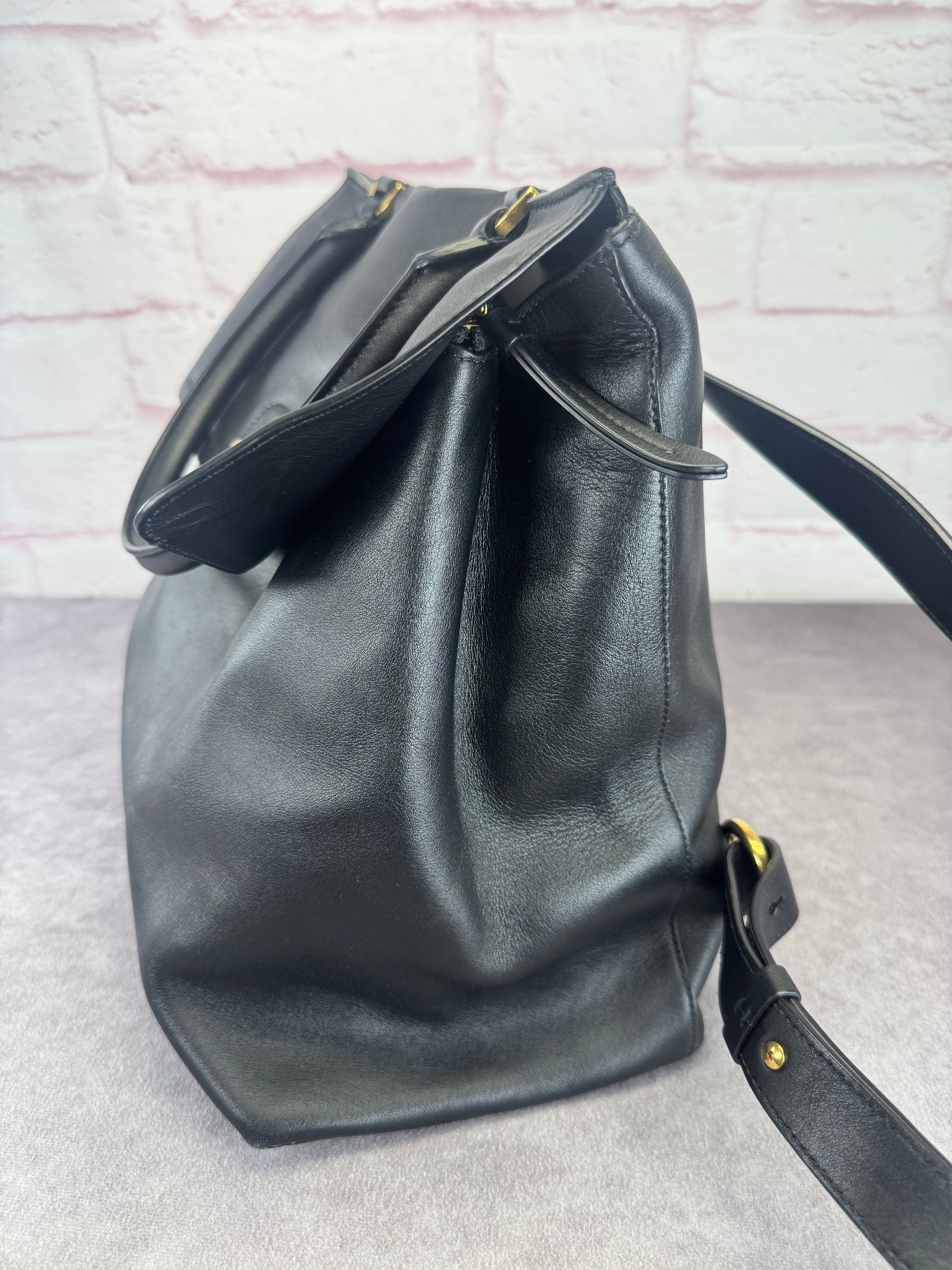 Salvatore Ferragamo Trifolio Black Leather Medium Backpack