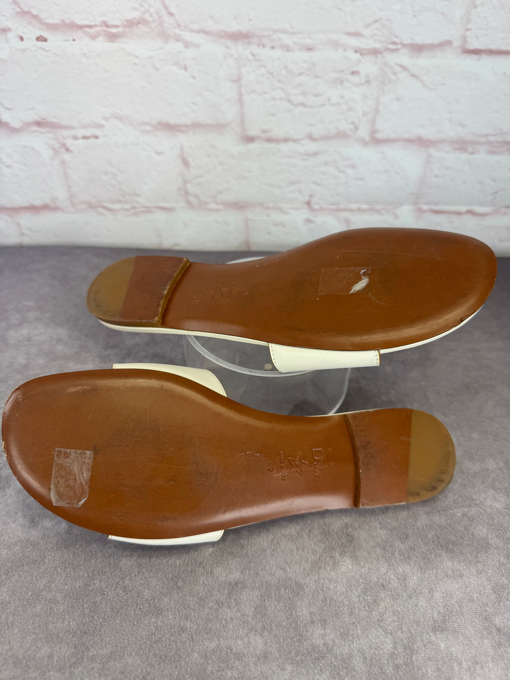 Dior D-Club Cut Out Leather Slide Sandals 42