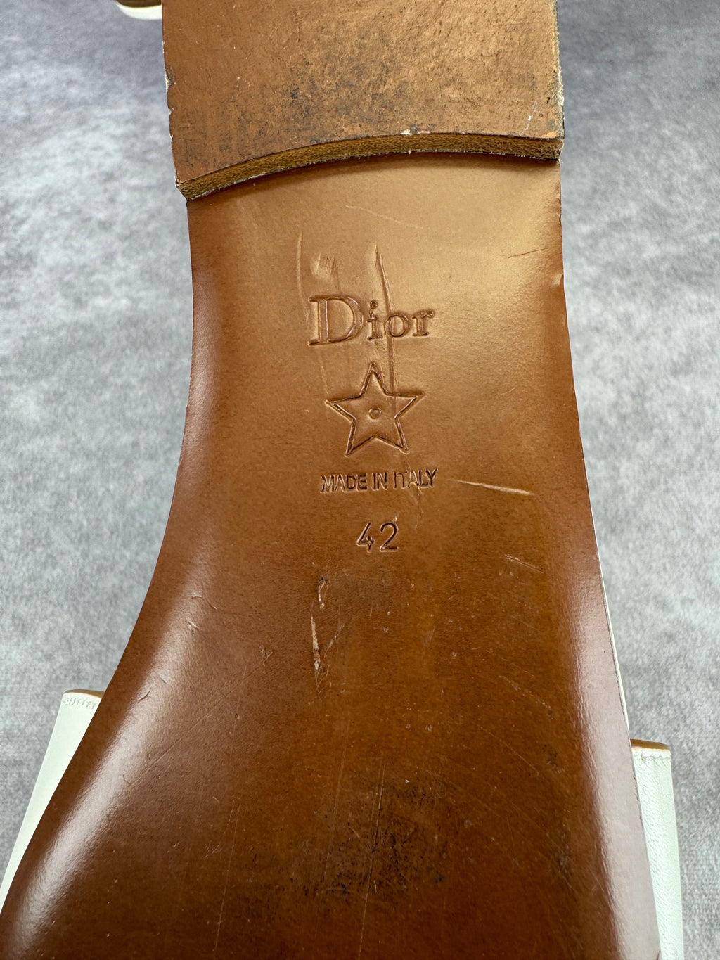 Dior D-Club Cut Out Leather Slide Sandals 42