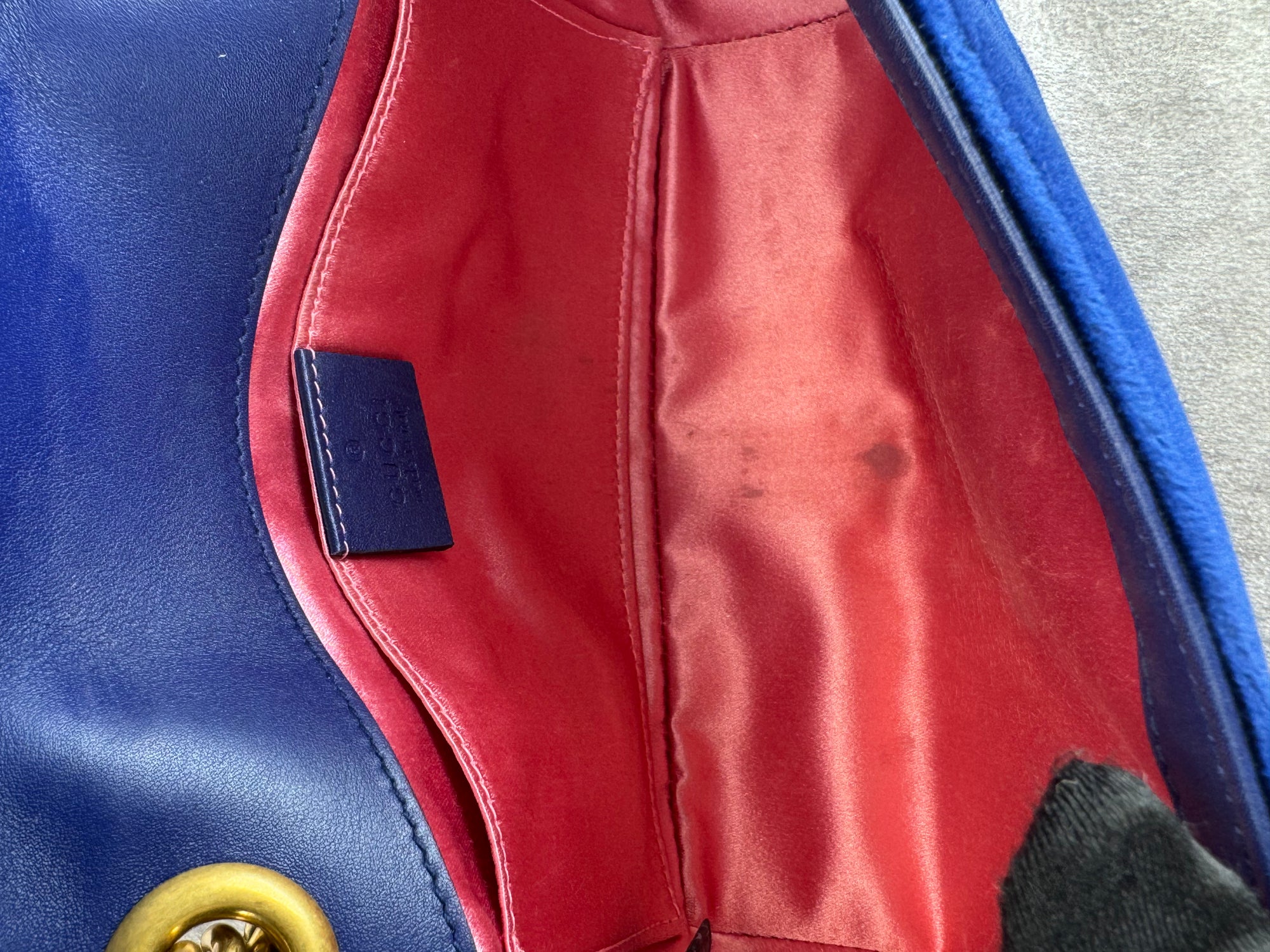 Gucci Marmont GG Velvet Small Chain Flap Bag