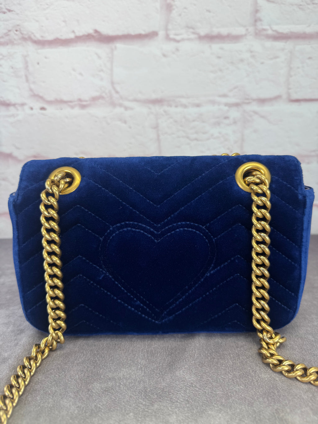 Gucci Marmont GG Velvet Small Chain Flap Bag