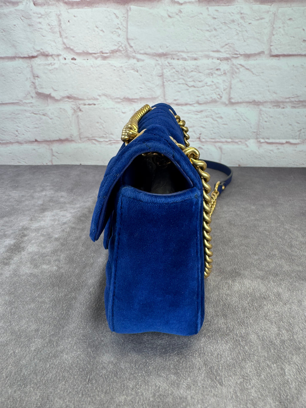 Gucci Marmont GG Velvet Small Chain Flap Bag