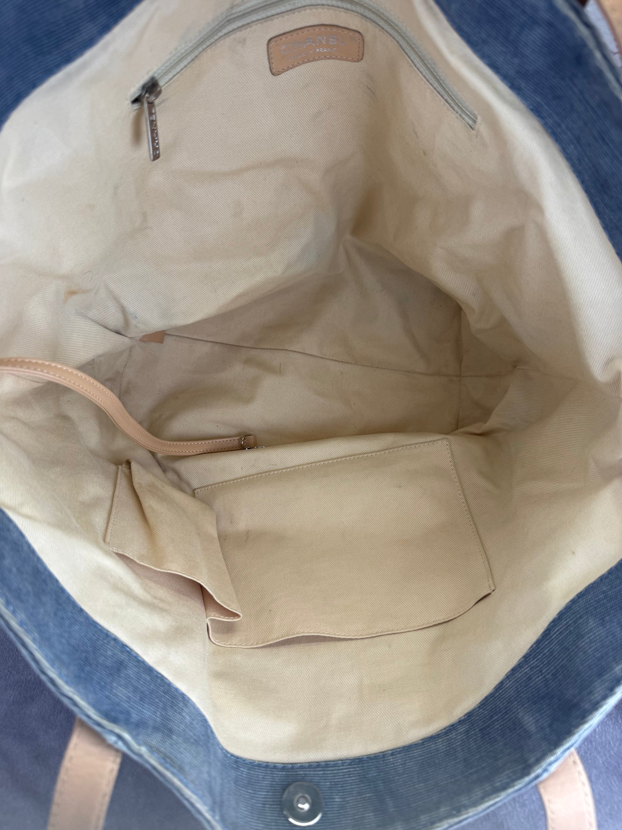 Chanel '11 Resort Collection Applique Flower Camellia Quilted Denim Tote